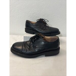 BOSTONIAN Dress Shoes Mens Sz 9.5 M Leather Black Made in Italy 65 Lace Up VTG